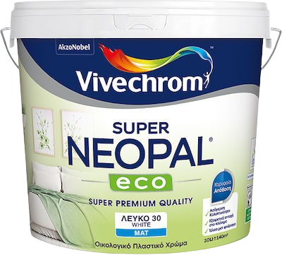 ΠΛΑΣΤΙΚΟ ΧΡΩΜΑ Super Neopal Eco 10Lt, ΛΕΥΚΟ
