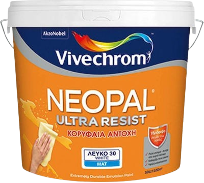 ΠΛΑΣΤΙΚΟ ΧΡΩΜΑ NEOPAL ultra resist 10Lt, ΛΕΥΚΟ