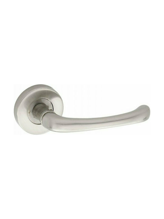 Import Hellas Door Knob Rosette 215 Pair Nickel Matt