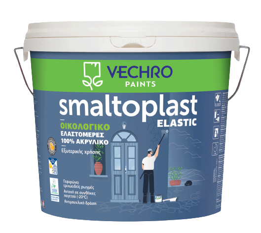 ΑΚΡΥΛΙΚΟ ΧΡΩΜΑ Smaltoplast Elastic 10Lt, ΛΕΥΚΟ