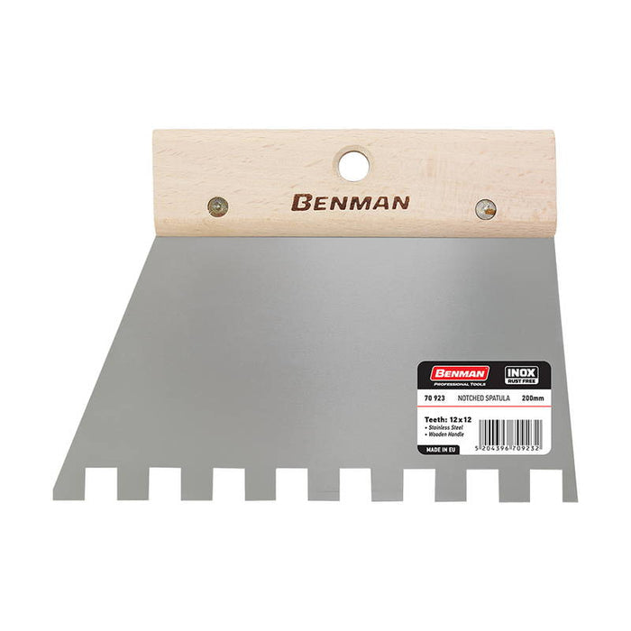 STAINLESS STEEL TILE SPATULA WITH SQUARE TOOTH