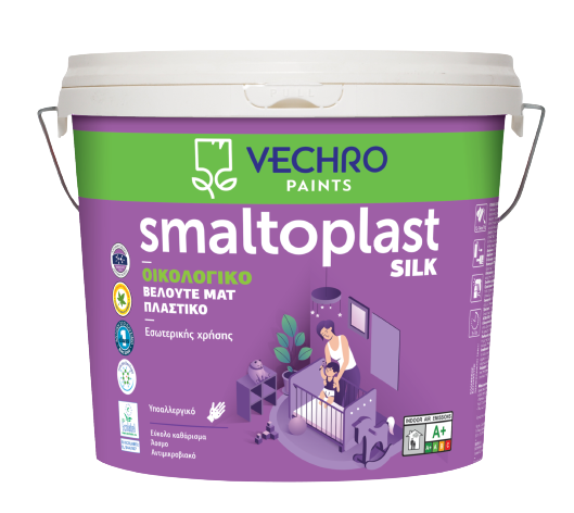 ΠΛΑΣΤΙΚΟ ΧΡΩΜΑ Smaltoplast Silk 10Lt, ΛΕΥΚΟ