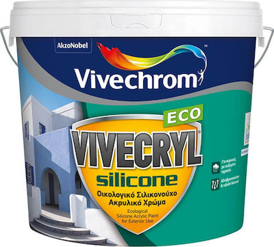 ΑΚΡΥΛΙΚΟ ΧΡΩΜΑ VIVECRYL silicone eco 10lt, ΛΕΥΚΟ