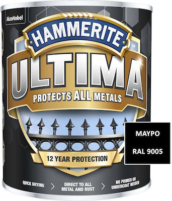 Hammerite Χρώμα Νερού Ultima 0.75lt RAL 9005 Γυαλιστερό