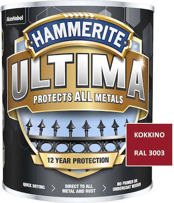 Hammerite Χρώμα Νερού Ultima 0.75lt RAL 3003 Γυαλιστερό