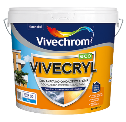 ΑΚΡΥΛΙΚΟ ΧΡΩΜΑ Vivecryl Eco 10Lt, ΛΕΥΚΟ
