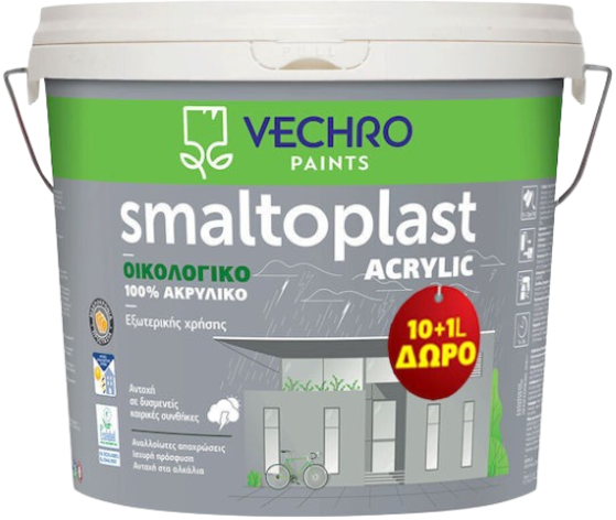 ΑΚΡΥΛΙΚΟ ΧΡΩΜΑ Smaltoplast Acrylic 10+1 Lt, ΛΕΥΚΟ